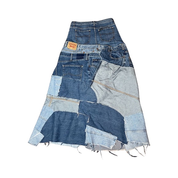 Denim Patchwork Skirt - Picture 3 of 4